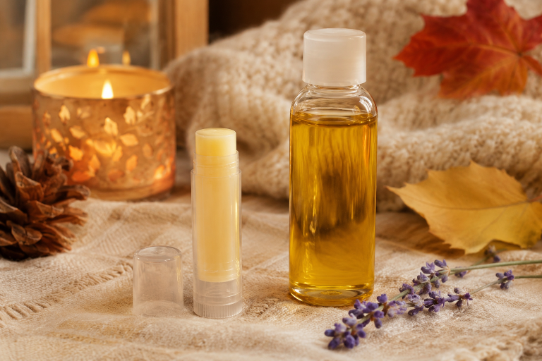 Baume à lèvre et huile de massage